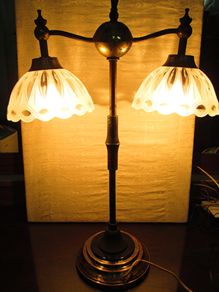 Twins of Antique desk Lamp by copper