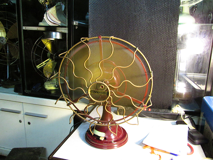 1910 Italian Marelli Oscillating Antique Desk Fan