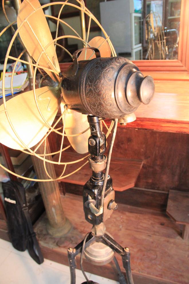 Antique Standing fan Marelli with tripod conner