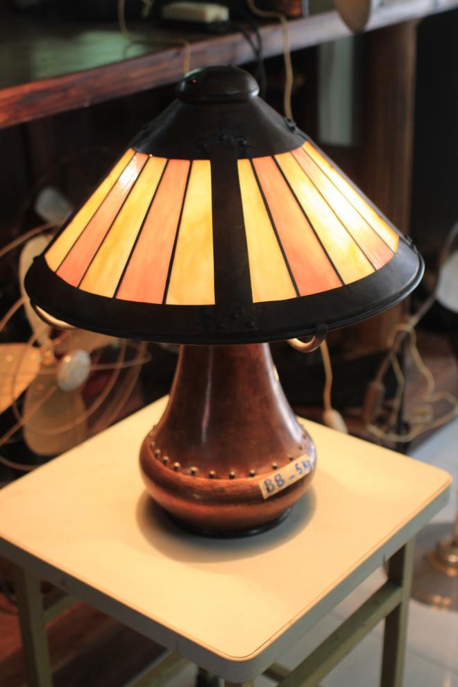 Double Socket Antique Lamp with copper stand.