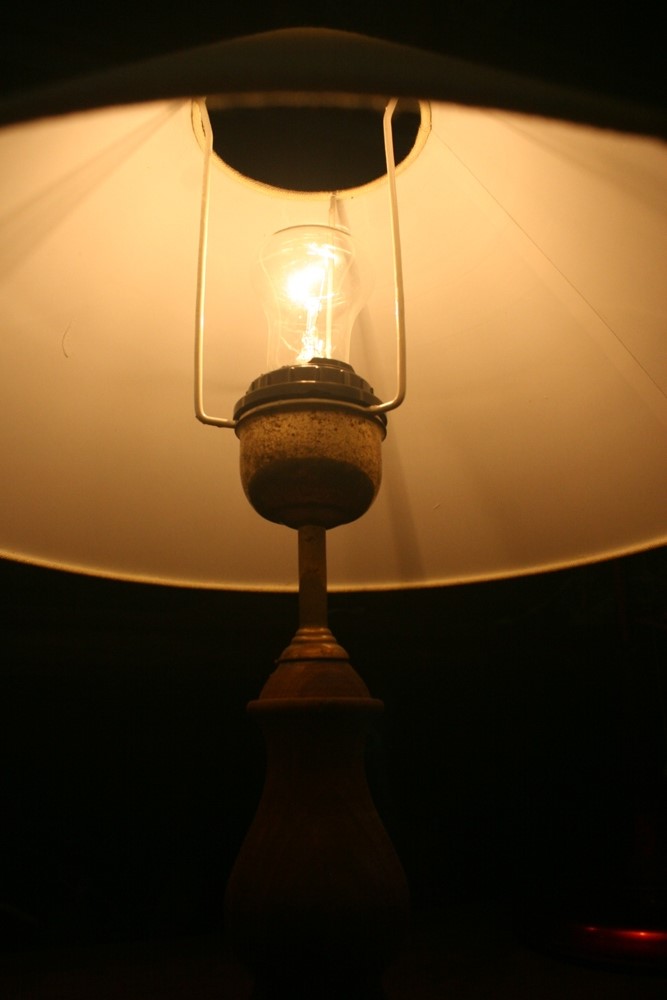 Antique copper victorian art nouvean table lamp by handmade